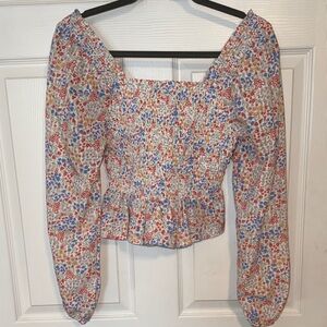Japna Multicolor Floral Smocked Blouse